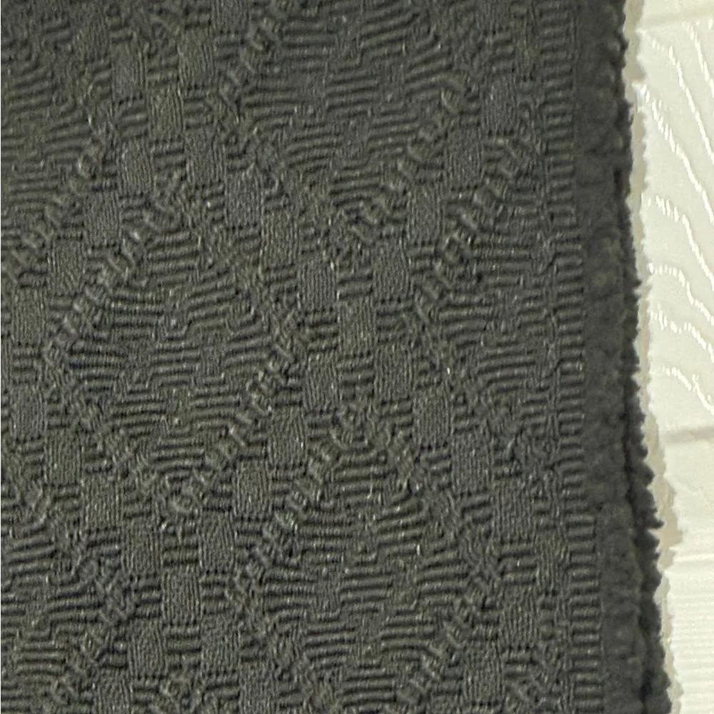 Vintage reversible, jacquard woven table throw 12” x 37” Stark black
